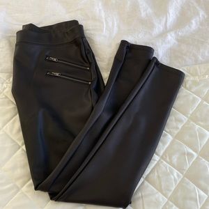 Express Faux Leather Pants with Zippers